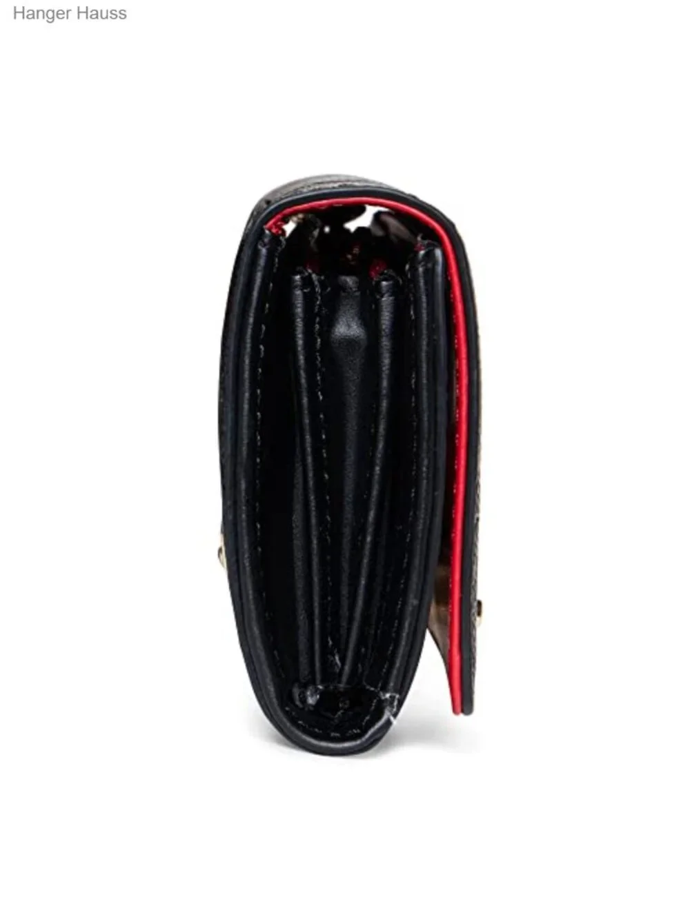 Faux Leather Compact Wallet with Magnetic Closure and Multiple Pockets